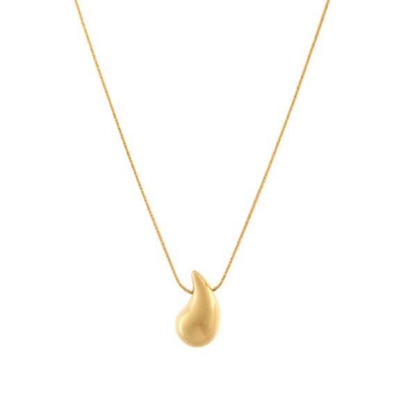 Puffy Teardrop Pendant Necklace - Picture 1 of 2